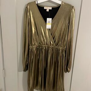 Michael Kors, Medium, Gold Shimmery Dress